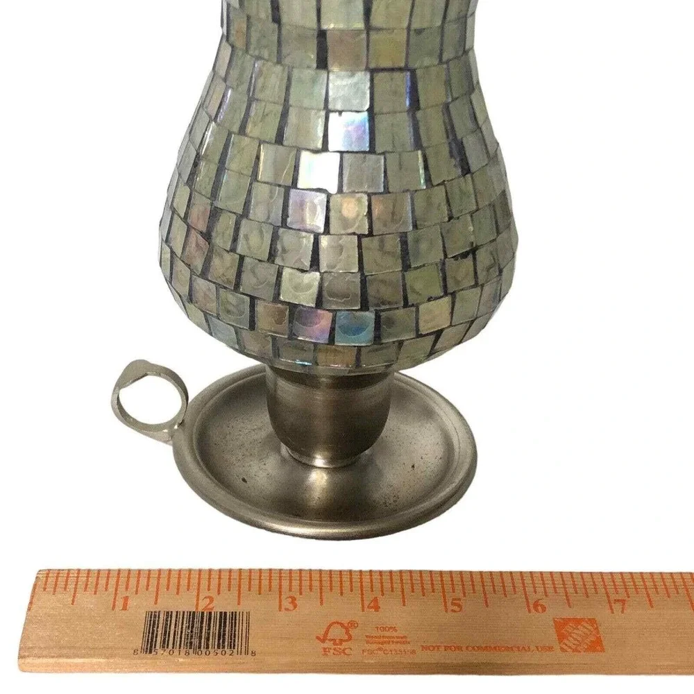 Mosaic Candle Holder‎ Candlestick Holder Vintage Shabby Chic Home Decor Accent